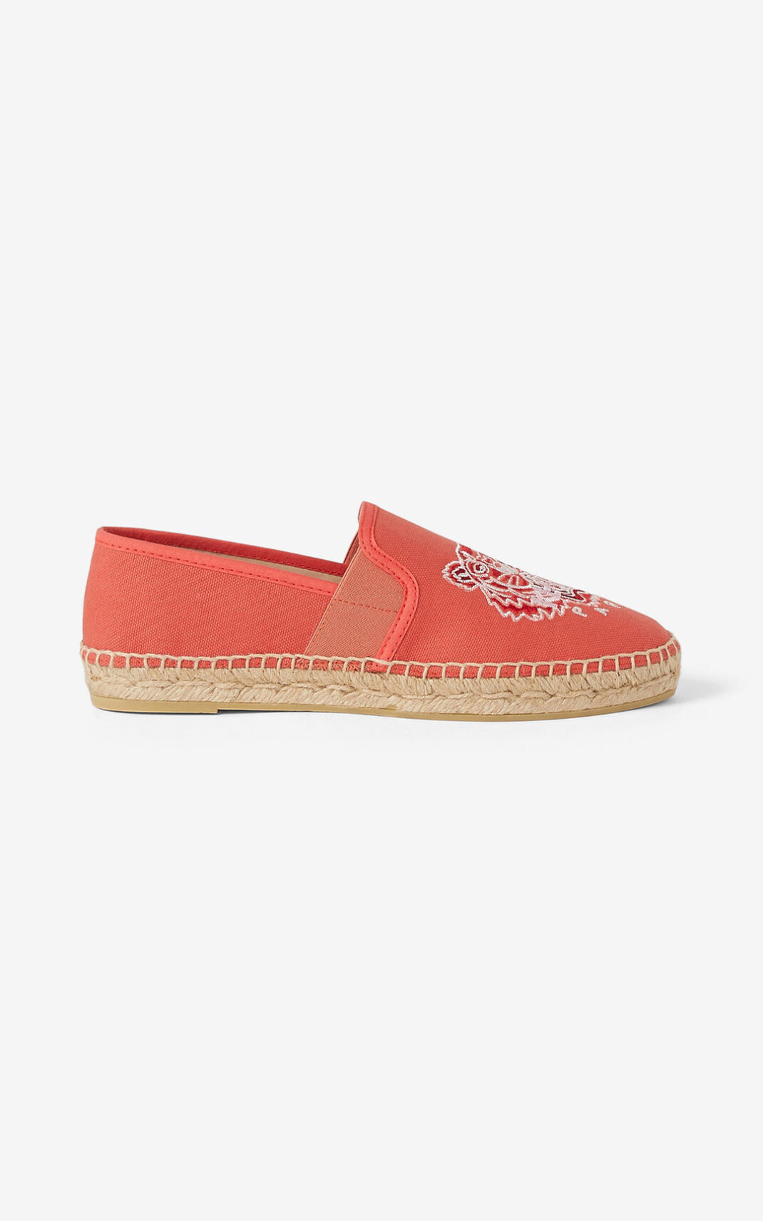 Espadrille Kenzo Tiger elasticated Toile Femme Rouge | ECVR-20619